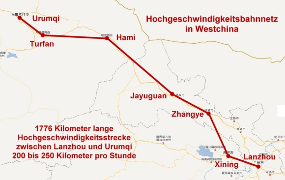 Hochgeschwindigkeitsstrecke entlang Seidenstra�e