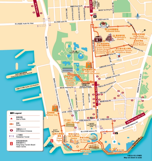 Hongkong Wanderroute & Rundgang: Tsim Sha Tsui