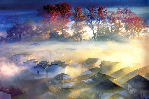 Das Dorf Sicheng in Wuyuan